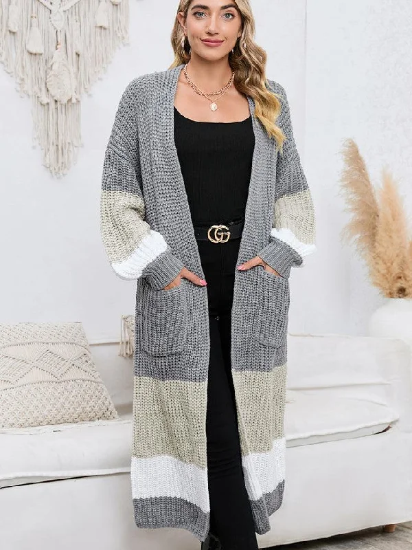 Color Block Long Sleeve Pocketed Cardigan Zippered Buttoned Snapped Zippered Buttoned Snapped Color Block Long Sleeve Pocketed Cardigan Zippered Buttoned Snapped Zippered Buttoned Snapped