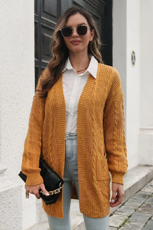 Open Front Longline Cardigan with Pockets Elegant Classic Vintage Elegant Classic Vintage Open Front Longline Cardigan with Pockets Elegant Classic Vintage Elegant Classic Vintage