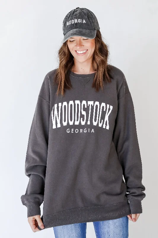 Woodstock Georgia Sweatshirt Hoodie with Drawstring Waist Adjustable Fitted Hoodie with Drawstring Waist Adjustable Fitted