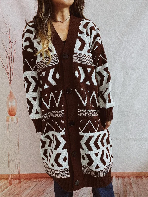 Geometric Button Front Longline Cardigan Sequined Glittery Shiny Sequined Glittery Shiny Geometric Button Front Longline Cardigan Sequined Glittery Shiny Sequined Glittery Shiny