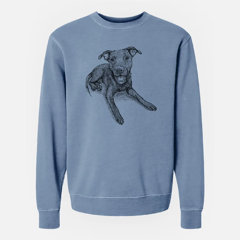 Doodled Forrest the Mixed Breed - Unisex Pigment Dyed Crew Sweatshirt Hoodie with Applique Textured Unique Hoodie with Applique Textured Unique Doodled Forrest the Mixed Breed - Unisex Pigment Dyed Crew Sweatshirt Hoodie with Applique Textured Unique Hoodie with Applique Textured Unique
