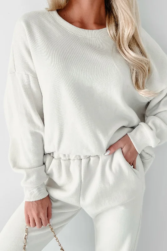 Lazy Weekend Oversized Fleece Sweatshirt (Sand) Hoodie with Tied Waist Feminine Flattering Hoodie with Tied Waist Feminine Flattering