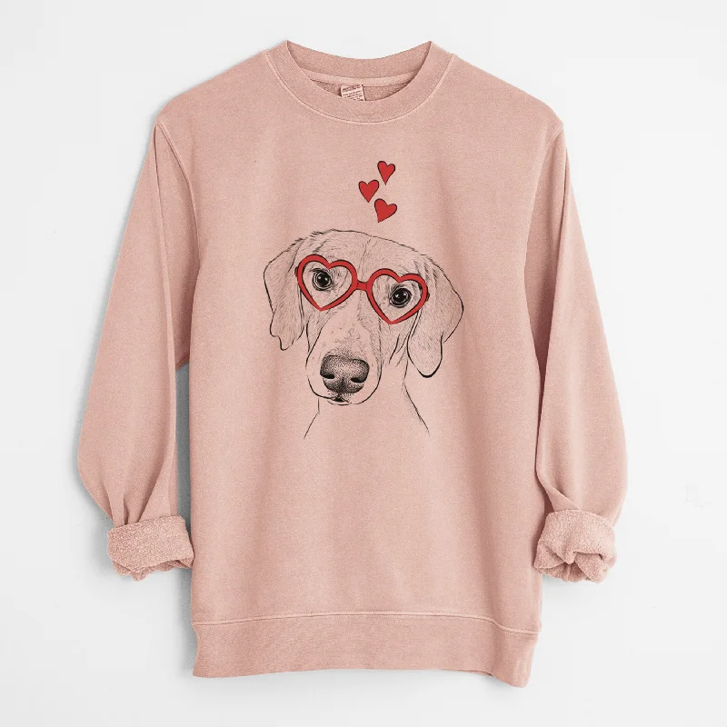 Valentine Stanley the Foxhound - Unisex Pigment Dyed Crew Sweatshirt Hoodie with Drop Shoulder Relaxed Streetwear Hoodie with Drop Shoulder Relaxed Streetwear