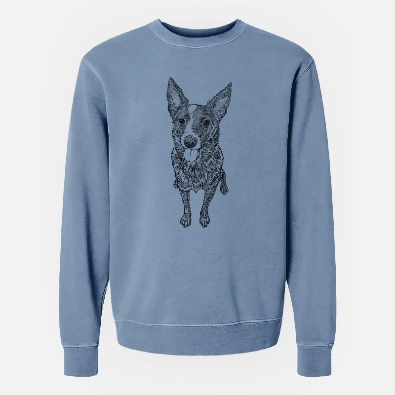 Doodled Zane the Australian Cattle Dog - Unisex Pigment Dyed Crew Sweatshirt Hoodie with Earth Tones Natural Calm Hoodie with Earth Tones Natural Calm Doodled Zane the Australian Cattle Dog - Unisex Pigment Dyed Crew Sweatshirt Hoodie with Earth Tones Natural Calm Hoodie with Earth Tones Natural Calm