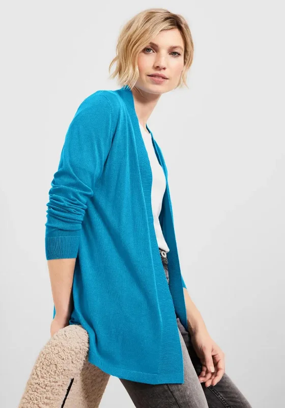 Cecil Open Mid Length Cardigan, Club Blue Slim Fit Regular Fit Oversized Slim Fit Regular Fit Oversized