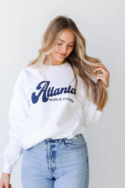 Atlanta World Champs Sweatshirt Hoodie with Bell Sleeves Flared Feminine Hoodie with Bell Sleeves Flared Feminine