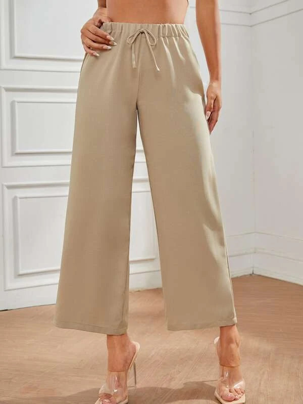 Shein - Petite Knot Front High Waist Trousers Trousers versatile functional Trousers versatile functional Shein - Petite Knot Front High Waist Trousers Trousers versatile functional Trousers versatile functional