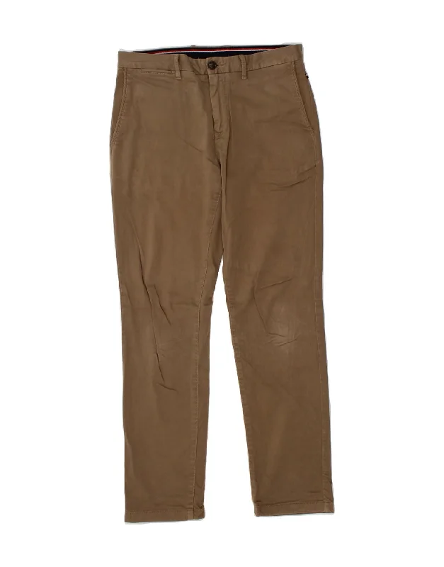 TOMMY HILFIGER Mens Slim Chino Trousers W30 L30 Brown Cotton Trousers Tapered Slim Fit Trousers Tapered Slim Fit TOMMY HILFIGER Mens Slim Chino Trousers W30 L30 Brown Cotton Trousers Tapered Slim Fit Trousers Tapered Slim Fit