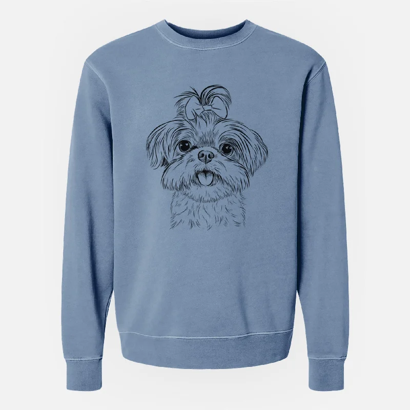 Bare Pebbles the Shorkie - Unisex Pigment Dyed Crew Sweatshirt Hoodie with Drop Shoulder Relaxed Streetwear Hoodie with Drop Shoulder Relaxed Streetwear