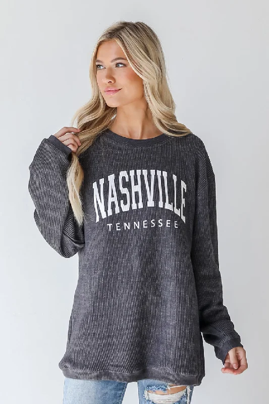 Nashville Corded Sweatshirt Zip Hoodie Drawstring Kangaroo Pocket Zip Hoodie Drawstring Kangaroo Pocket