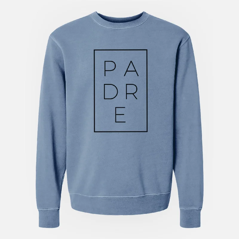 Padre Boxed - Unisex Pigment Dyed Crew Sweatshirt Hoodie with Stripes Bold Sporty Hoodie with Stripes Bold Sporty