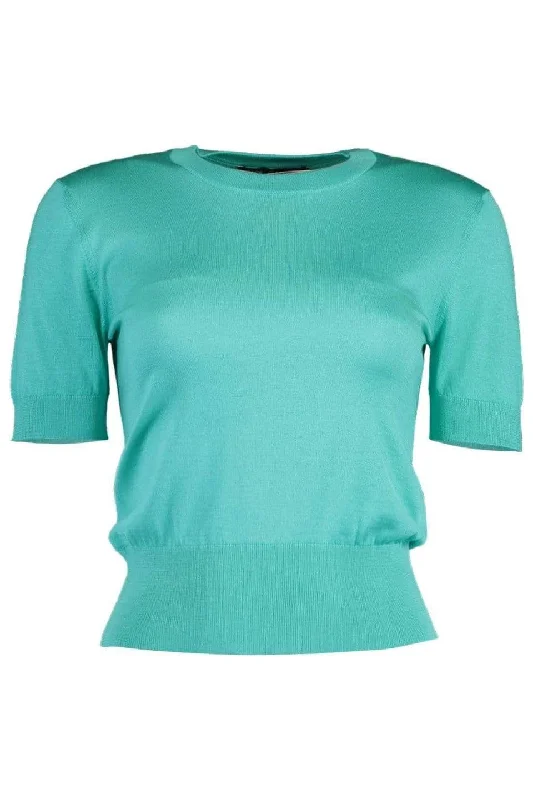 Short Sleeve Crewneck Knit Top Exclusive Knit Top