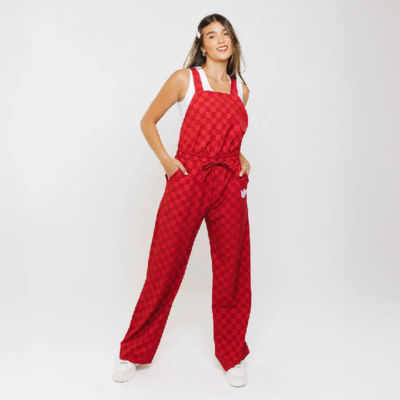 Utah Audrey Trouser Overalls, Crimson Check Trousers Occasion Special Trousers Occasion Special