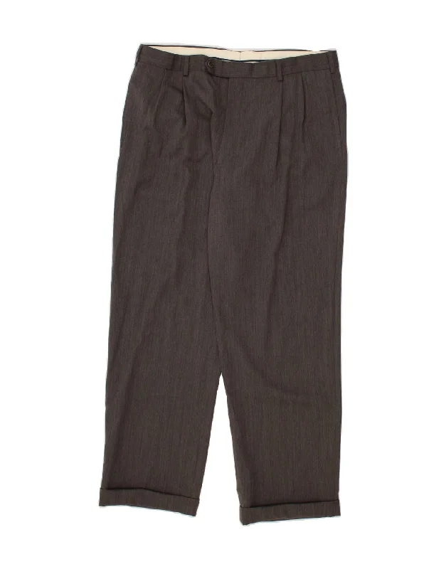 BROOKS BROTHERS Mens Pegged Suit Trousers W38 L30 Grey Wool Trousers sophisticated sleek Trousers sophisticated sleek BROOKS BROTHERS Mens Pegged Suit Trousers W38 L30 Grey Wool Trousers sophisticated sleek Trousers sophisticated sleek
