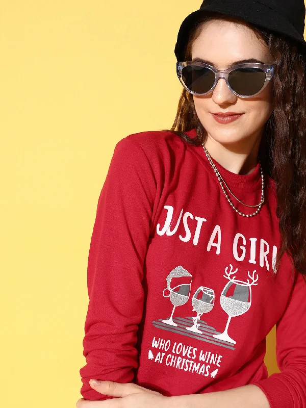 Women Red Terry JUST A GIRL Sweatshirt Hoodie with Cuffed Sleeves Snug Secure Hoodie with Cuffed Sleeves Snug Secure Women Red Terry JUST A GIRL Sweatshirt Hoodie with Cuffed Sleeves Snug Secure Hoodie with Cuffed Sleeves Snug Secure