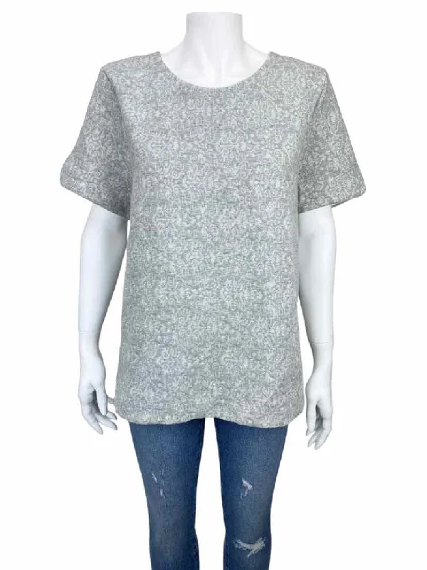 J. Crew Women's Jacquard Knit Top Grey Heathe Size XL with Tags Glamorous Knit Top