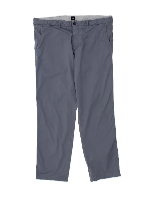 HUGO BOSS Mens Straight Chino Trousers IT 54 2XL W42 L30 Blue Cotton Trousers Palazzo Wide Leg Trousers Palazzo Wide Leg HUGO BOSS Mens Straight Chino Trousers IT 54 2XL W42 L30 Blue Cotton Trousers Palazzo Wide Leg Trousers Palazzo Wide Leg