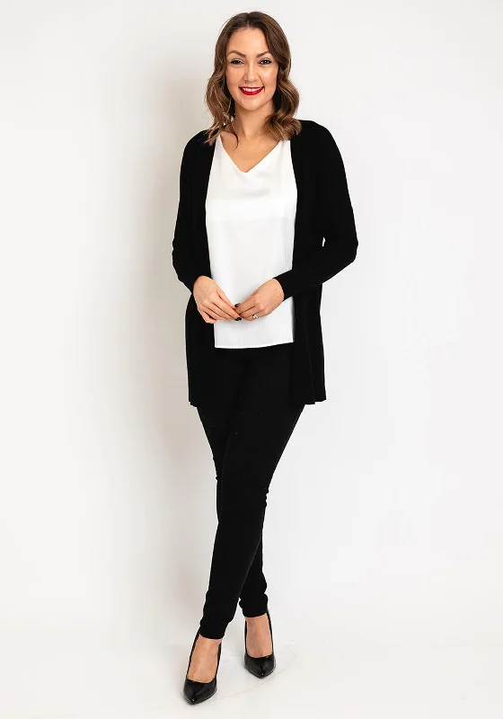 Soyaconcept Dollie Open Knit Cardigan, Black Asymmetrical,ymmetric Pencil Cardigan Asymmetrical,ymmetric Pencil Cardigan