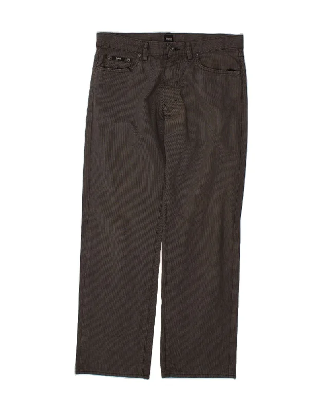 HUGO BOSS Mens Straight Casual Trousers W34 L30 Grey Pinstripe Trousers Gym Athletic Trousers Gym Athletic HUGO BOSS Mens Straight Casual Trousers W34 L30 Grey Pinstripe Trousers Gym Athletic Trousers Gym Athletic