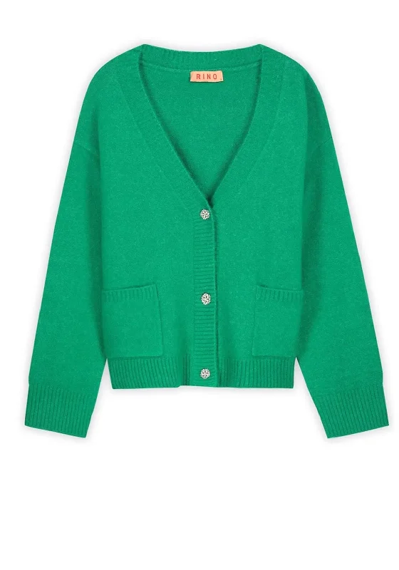 Rino & Pelle Sanoe Boxy Knit Cardigan, Emerald Wool Cardigan Cotton Cardigan Cashmere Cardigan Wool Cardigan Cotton Cardigan Cashmere Cardigan