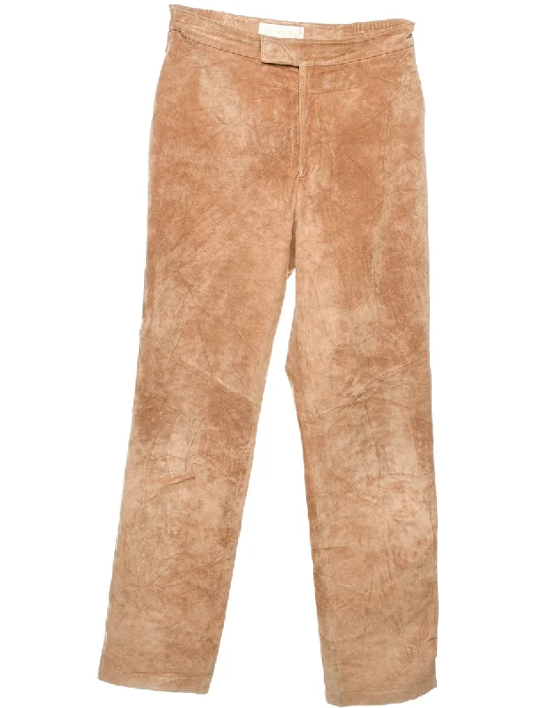 Light Brown Suede Trousers - W30 L30 Trousers sophisticated sleek Trousers sophisticated sleek