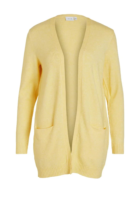 Vila Soft Knit Open Cardigan, Golden Haze Tailored Straight A-Line Tailored Straight A-Line