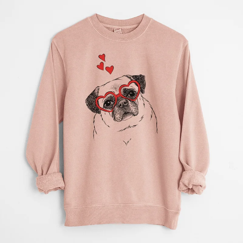 Valentine Zoey the Pug - Unisex Pigment Dyed Crew Sweatshirt Hoodie with Hem Detail Decorative Unique Hoodie with Hem Detail Decorative Unique Valentine Zoey the Pug - Unisex Pigment Dyed Crew Sweatshirt Hoodie with Hem Detail Decorative Unique Hoodie with Hem Detail Decorative Unique