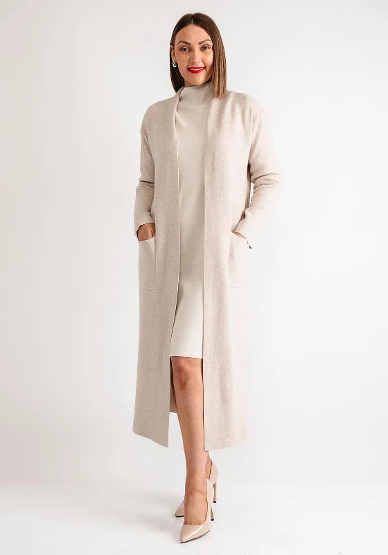 Serafina Collection Longline Open Front Cardigan, Cream Hooded Cardigan Collared Cardigan Shawl Collar Hooded Cardigan Collared Cardigan Shawl Collar