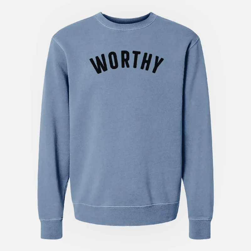 Worthy - Articulate Collection - Unisex Pigment Dyed Crew Sweatshirt Hoodie with Elastic Cuffs Stretchable Comfortable Hoodie with Elastic Cuffs Stretchable Comfortable Worthy - Articulate Collection - Unisex Pigment Dyed Crew Sweatshirt Hoodie with Elastic Cuffs Stretchable Comfortable Hoodie with Elastic Cuffs Stretchable Comfortable