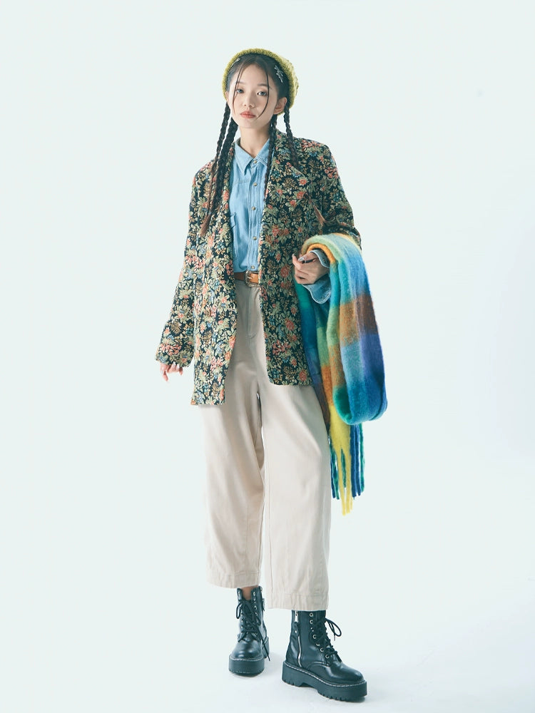 Retro jacquard blazer【s0000007776】 Plus Size Women's Coat