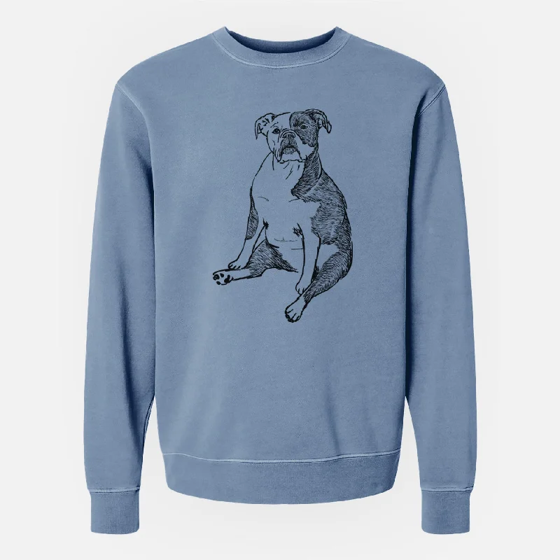 Doodled Phoebe the English Bulldog - Unisex Pigment Dyed Crew Sweatshirt Hoodie with Relaxed Fit Easy Casual Hoodie with Relaxed Fit Easy Casual Doodled Phoebe the English Bulldog - Unisex Pigment Dyed Crew Sweatshirt Hoodie with Relaxed Fit Easy Casual Hoodie with Relaxed Fit Easy Casual