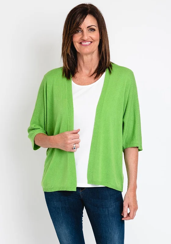 The Serafina Collection One Size Batwing Open Fine Cardigan, Green Thin Thick Dense Thin Thick Dense