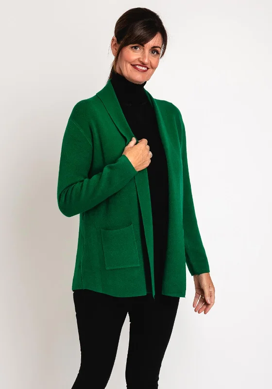 Natalia Collection One Size Fine Knit Midi Cardigan, Green Cashmere Blend Cotton Blend Poly Blend Cashmere Blend Cotton Blend Poly Blend