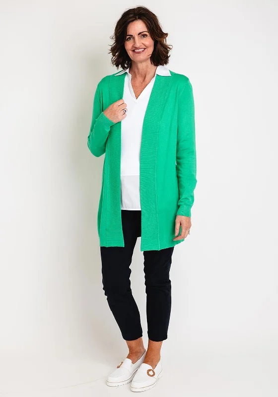 Fransa Clia Open Knit Cardigan, Green Long Cardigan Short Cardigan Medium Cardigan Long Cardigan Short Cardigan Medium Cardigan