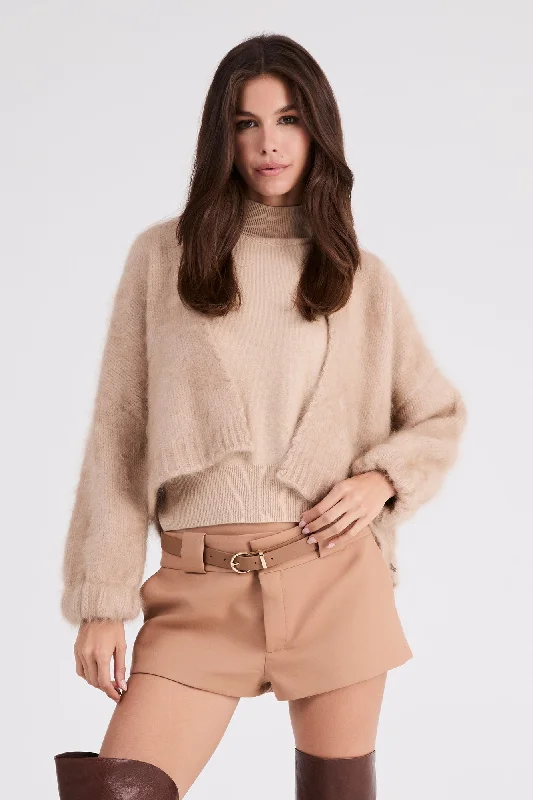 + Beryll Anita Cashmere Cropped Cardigan | Latte Toggled Drawstring Belted Toggled Drawstring Belted + Beryll Anita Cashmere Cropped Cardigan | Latte Toggled Drawstring Belted Toggled Drawstring Belted