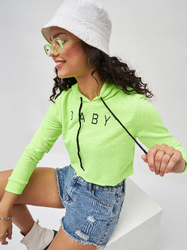 Neon Green Baby-Print Crop Boxy Hoodie Hoodie with Hem Embroidery Detailed Premium Hoodie with Hem Embroidery Detailed Premium Neon Green Baby-Print Crop Boxy Hoodie Hoodie with Hem Embroidery Detailed Premium Hoodie with Hem Embroidery Detailed Premium