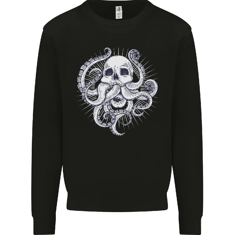 Cthulhu Skull Mens Sweatshirt Jumper Hoodie with Button Classic Timeless Hoodie with Button Classic Timeless