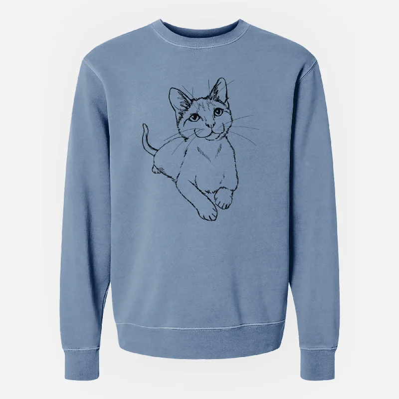 Doodled Quark the Siamese Cat - Unisex Pigment Dyed Crew Sweatshirt Hoodie with Hem Lace Feminine Delicate Hoodie with Hem Lace Feminine Delicate Doodled Quark the Siamese Cat - Unisex Pigment Dyed Crew Sweatshirt Hoodie with Hem Lace Feminine Delicate Hoodie with Hem Lace Feminine Delicate