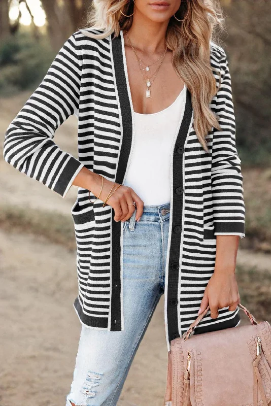Striped Open Front Long Sleeve Cardigan Layered Multi-layer Single Layer Layered Multi-layer Single Layer Striped Open Front Long Sleeve Cardigan Layered Multi-layer Single Layer Layered Multi-layer Single Layer