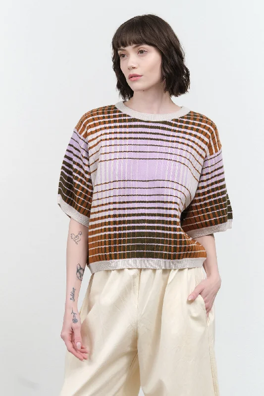 Gradient Knit Top Striped Knit Top