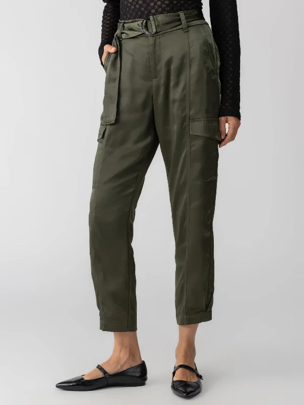 Classy Cargo Standard Rise Trouser Dark Olive Trousers Lace Delicate Trousers Lace Delicate