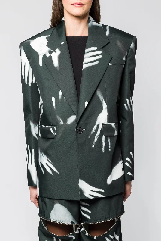 Area Handprint Oversized Blazer Women's Daily Blazer