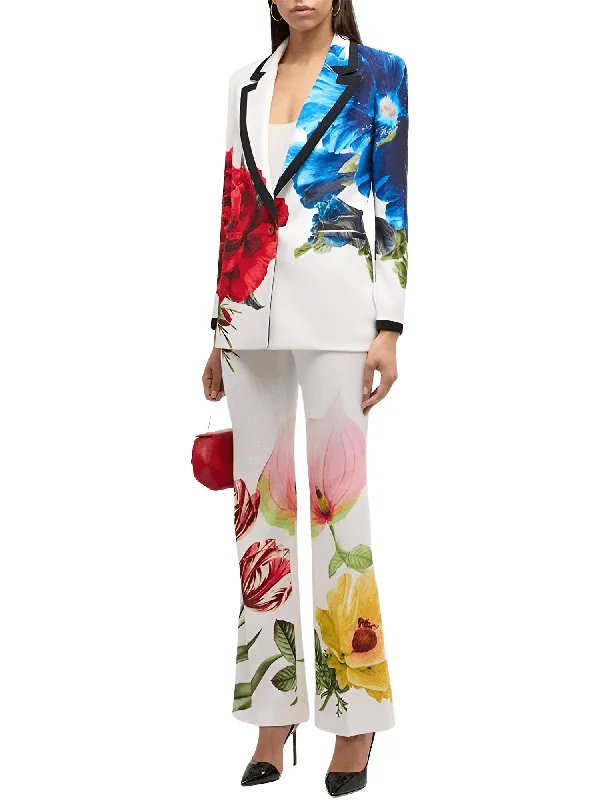 Designer Suit Set Women's Single Button Gorgeous Floral Printed Blazer Suit Pants Set Women's High-End Blazer