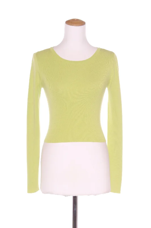 GLASSONS - Lime ecovero crop knit top! 10 Boutique Knit Tee