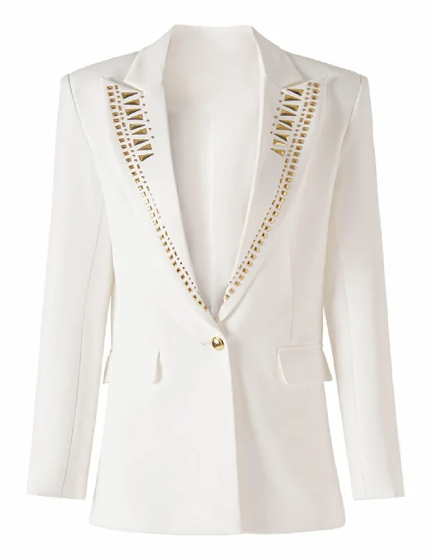 Ladies Single Breasted Studded Blazer 70202 Women's Premium Blazer