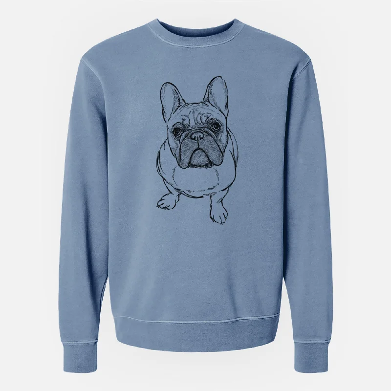 Doodled River the French Bulldog - Unisex Pigment Dyed Crew Sweatshirt Hoodie with Belted Waist Structured Tailored Hoodie with Belted Waist Structured Tailored Doodled River the French Bulldog - Unisex Pigment Dyed Crew Sweatshirt Hoodie with Belted Waist Structured Tailored Hoodie with Belted Waist Structured Tailored