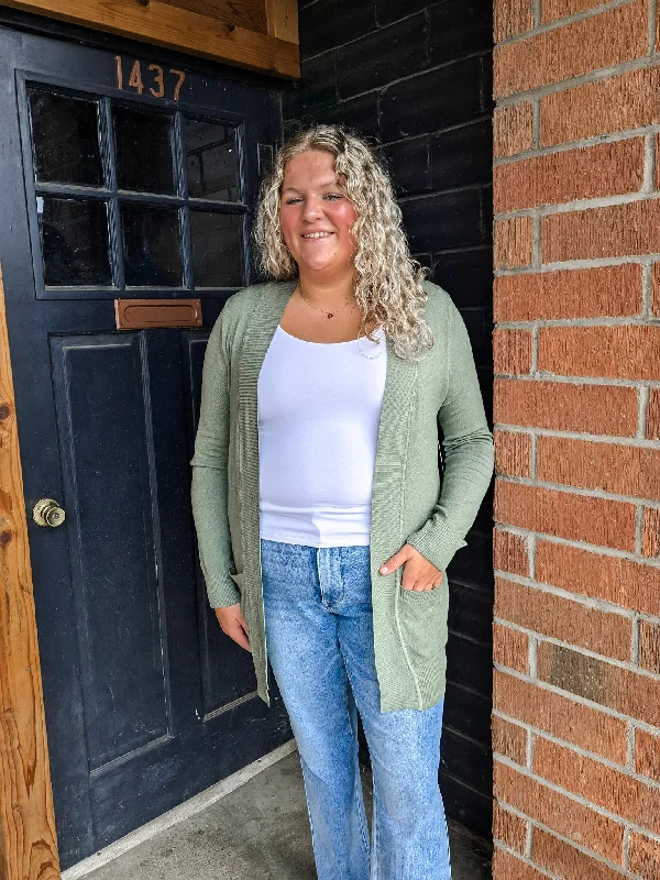 Open Front Cardigan - Plus - Olive Lightweight Heavyweight Midweight Lightweight Heavyweight Midweight Open Front Cardigan - Plus - Olive Lightweight Heavyweight Midweight Lightweight Heavyweight Midweight