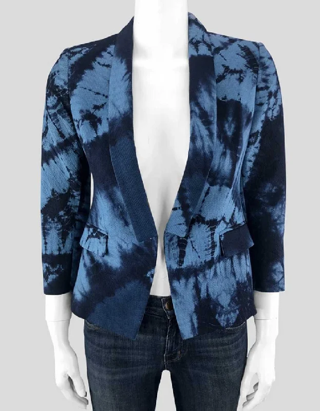 Band Of Outsiders Blue Tie Dye Blazer Women 0 US Women's Warm Suit