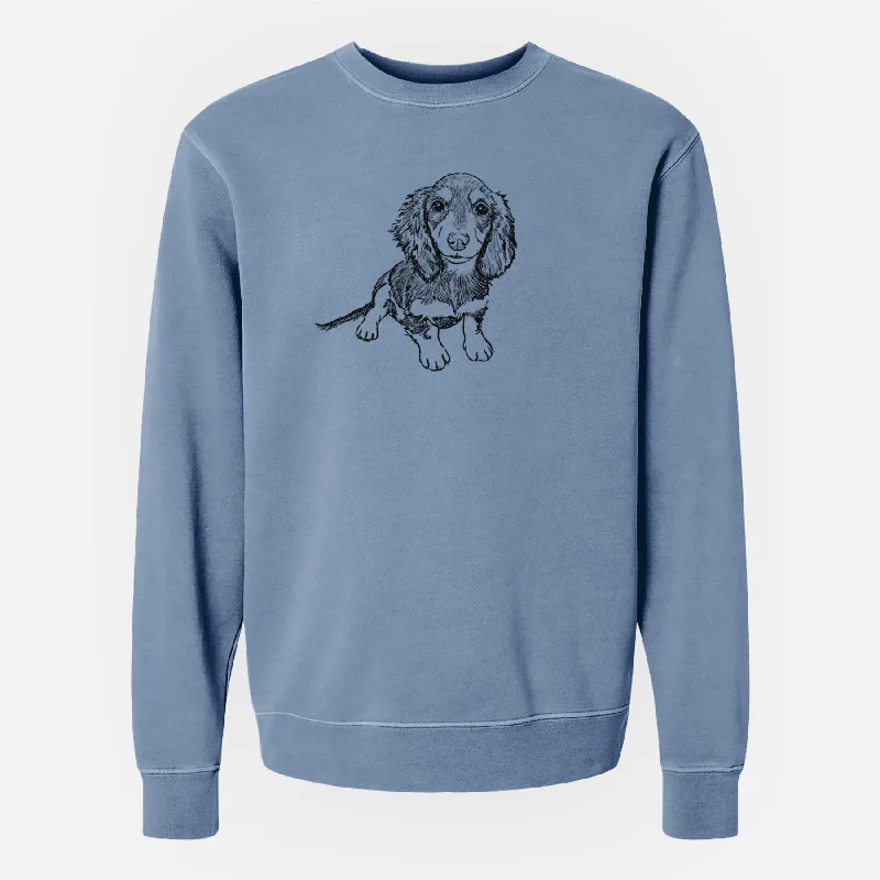 Doodled Reggie the Mini Dachshund - Unisex Pigment Dyed Crew Sweatshirt Hoodie with Cropped Fit Short Trendy Hoodie with Cropped Fit Short Trendy Doodled Reggie the Mini Dachshund - Unisex Pigment Dyed Crew Sweatshirt Hoodie with Cropped Fit Short Trendy Hoodie with Cropped Fit Short Trendy