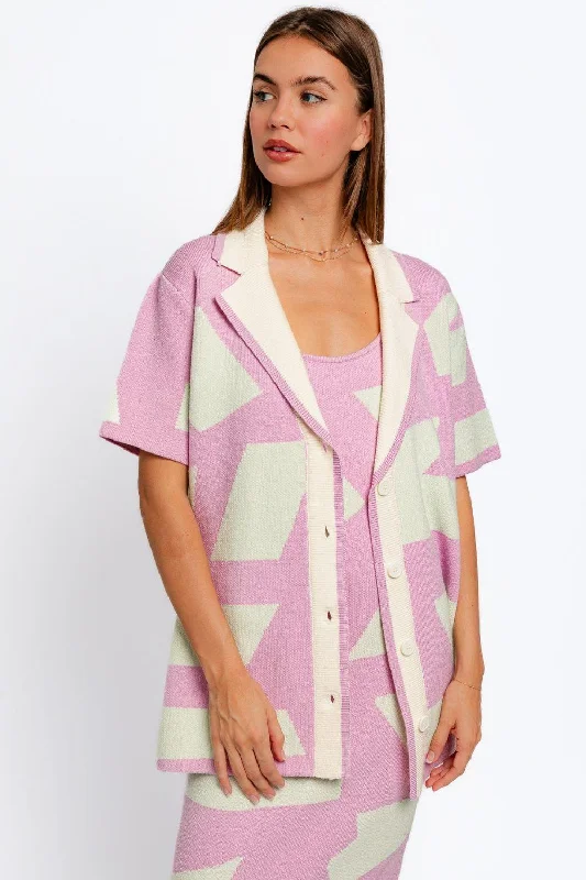 Le Lis Abstract Contrast Short Sleeve Collared Cardigan Solid Color Striped Floral Print Solid Color Striped Floral Print Le Lis Abstract Contrast Short Sleeve Collared Cardigan Solid Color Striped Floral Print Solid Color Striped Floral Print